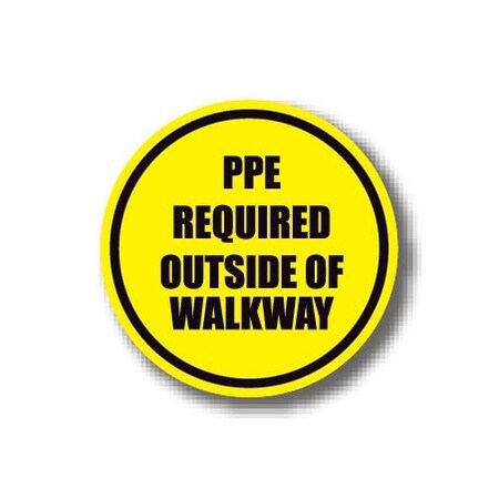 Ergomat 30in CIRCLE SIGNS - PPE Required Outside of Walkway DSV-SIGN 900 #1595 -UEN